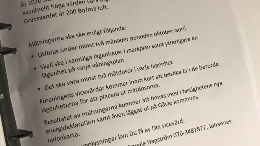 Vicevärdarna i respektive trappuppgång besöker Er i de berörda lägenheterna!
